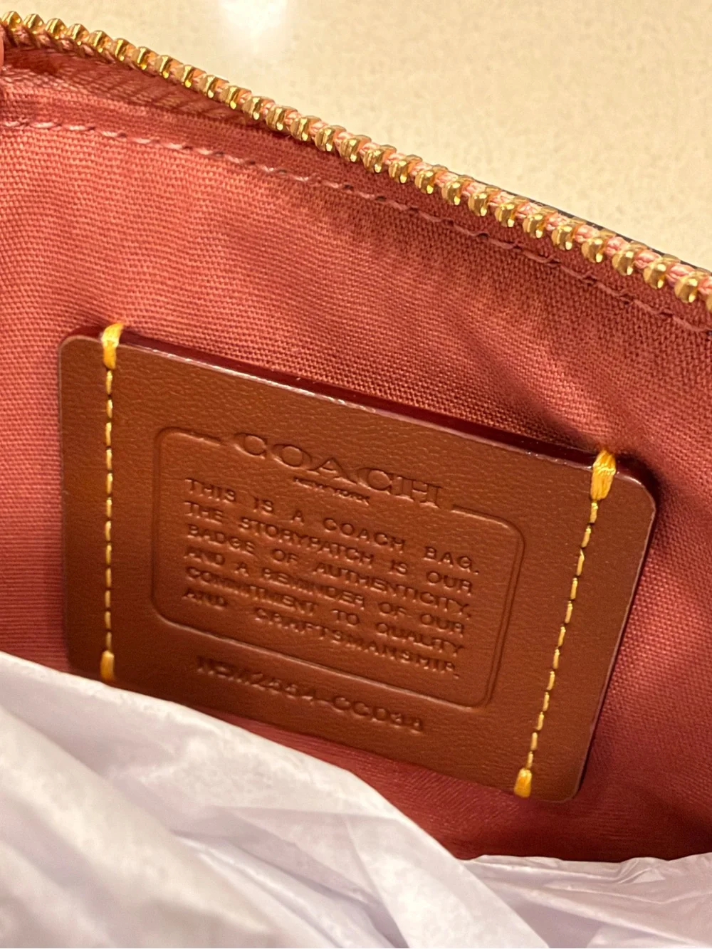 Coach Plaza Bag 18 In Signature Canvas Brass Melon Pink CCD38 Wristlet